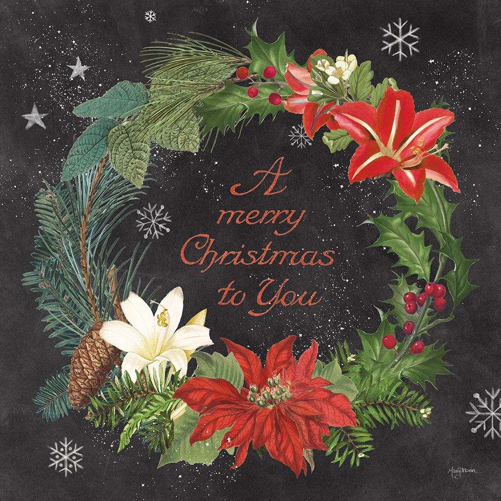 Vintage Holiday Chalk VI art print by Mary Urban for $57.95 CAD