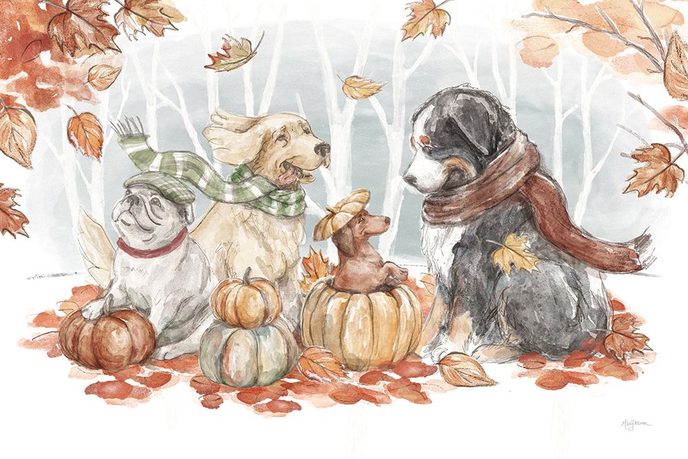 Autumn Dogs I art print by Mary Urban for $57.95 CAD