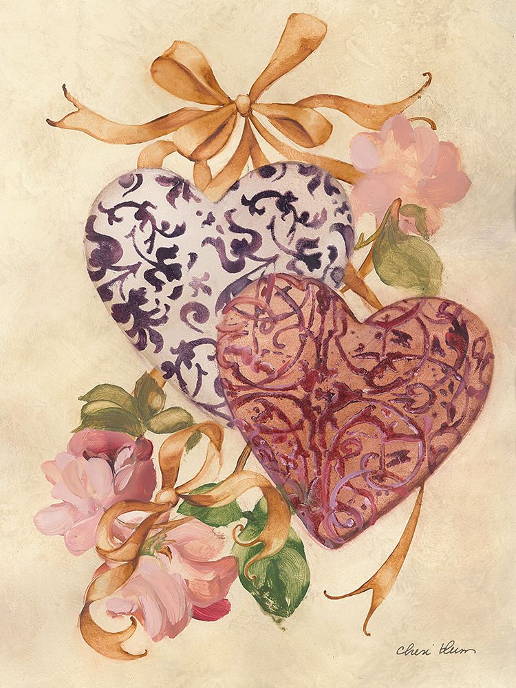 Hearts and Ribbons I art print by Cheri Blum for $57.95 CAD