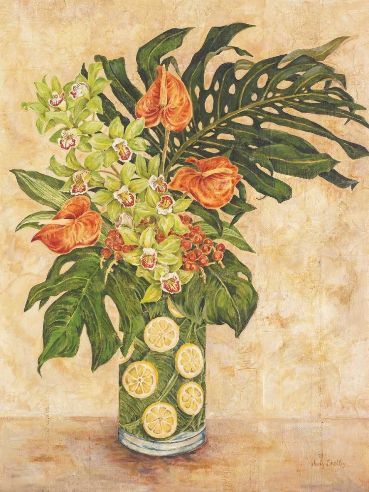 Anthurium and Orchid art print by Judy Shelby for $57.95 CAD