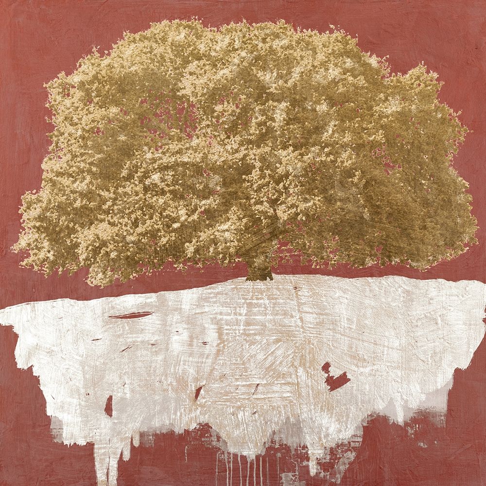 Golden Tree on Red art print by Alessio Aprile for $57.95 CAD