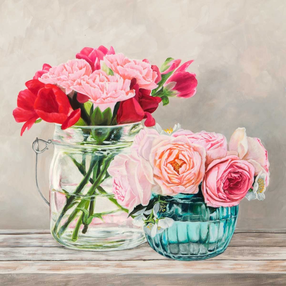 Fleurs et Vases Blanc I art print by Remy Dellal for $57.95 CAD