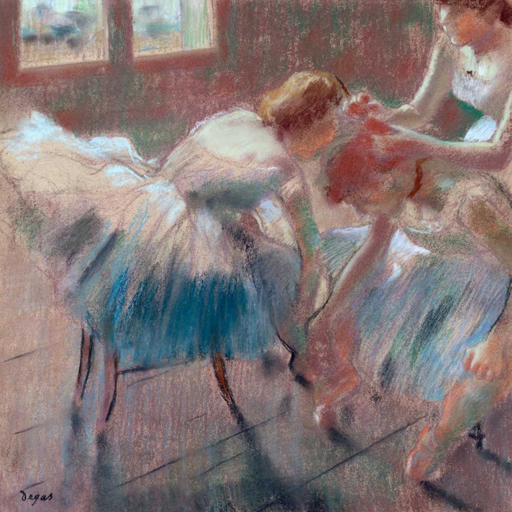 Three Dancers preparing for Class art print by Edgar Degas for $57.95 CAD