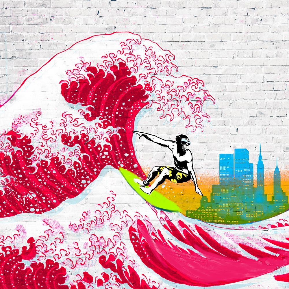 Surfin NYC (detail) art print by Masterfunk Collective for $57.95 CAD