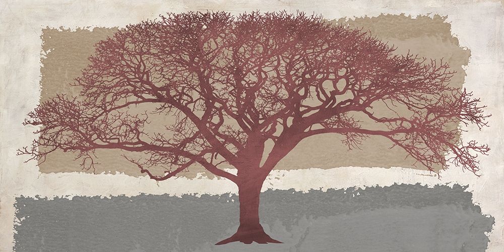 Burgundy Tree on abstract background art print by Alessio Aprile for $57.95 CAD