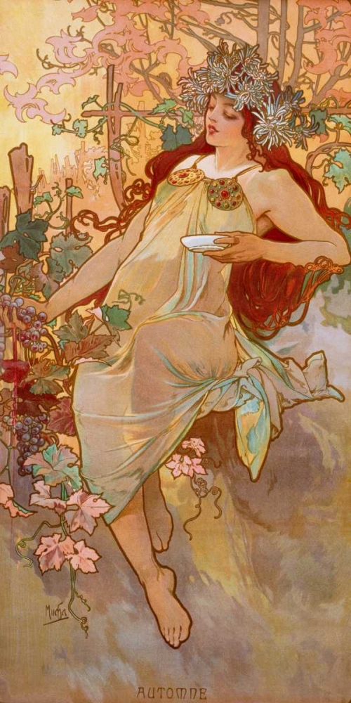 Automne art print by Alphonse Mucha for $57.95 CAD