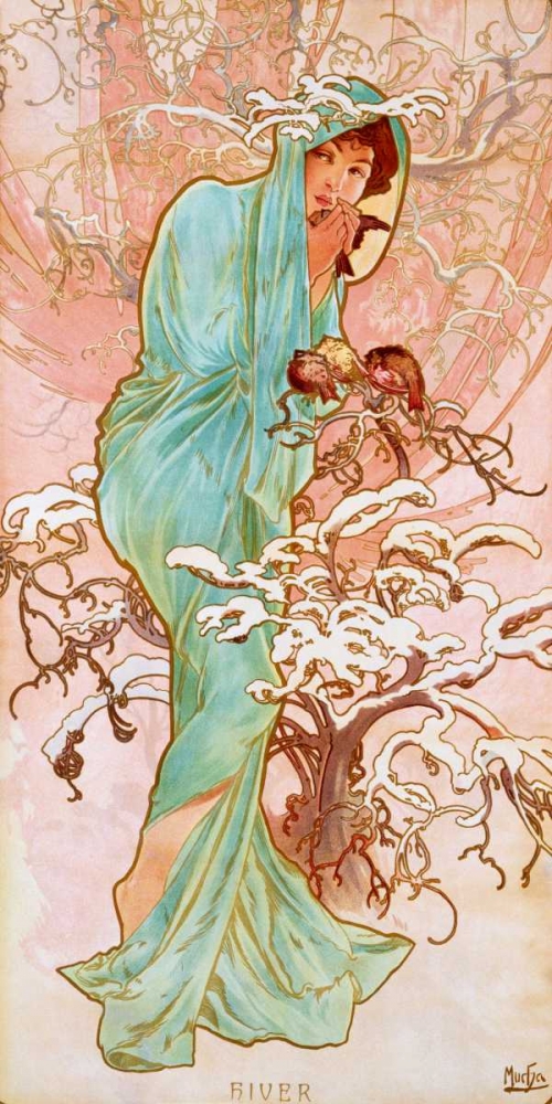 Hiver art print by Alphonse Mucha for $57.95 CAD