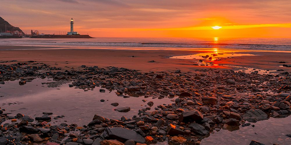 Sunset on the Coast of Yorkshire, UK art print by Pangea Images for $57.95 CAD
