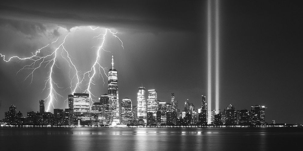 A Tribute in Light - NYC (BAndW) art print by Pangea Images for $57.95 CAD