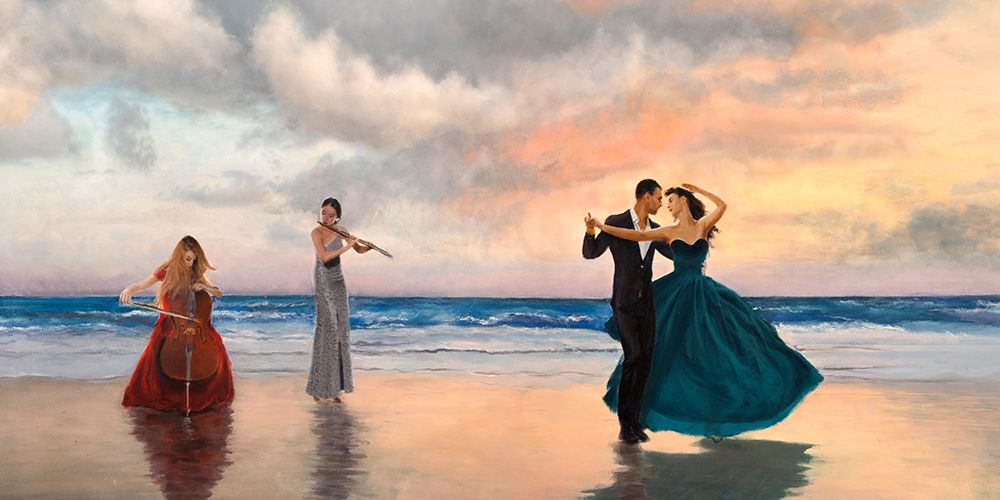 Dancing on the Beach (detail) art print by Pierre Benson for $57.95 CAD