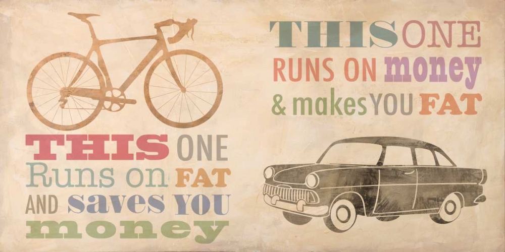 Bike vs Car art print by Skip Teller for $57.95 CAD