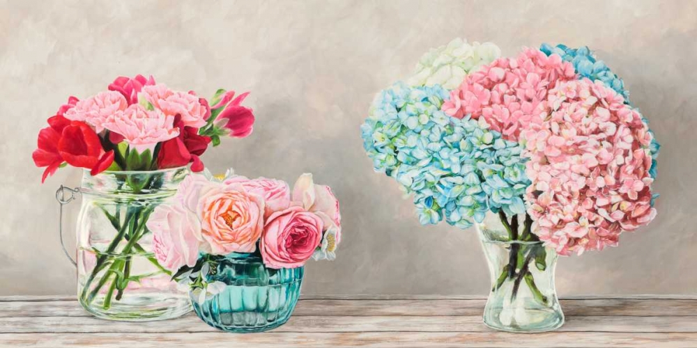 Fleurs et Vases Blanc art print by Remy Dellal for $57.95 CAD