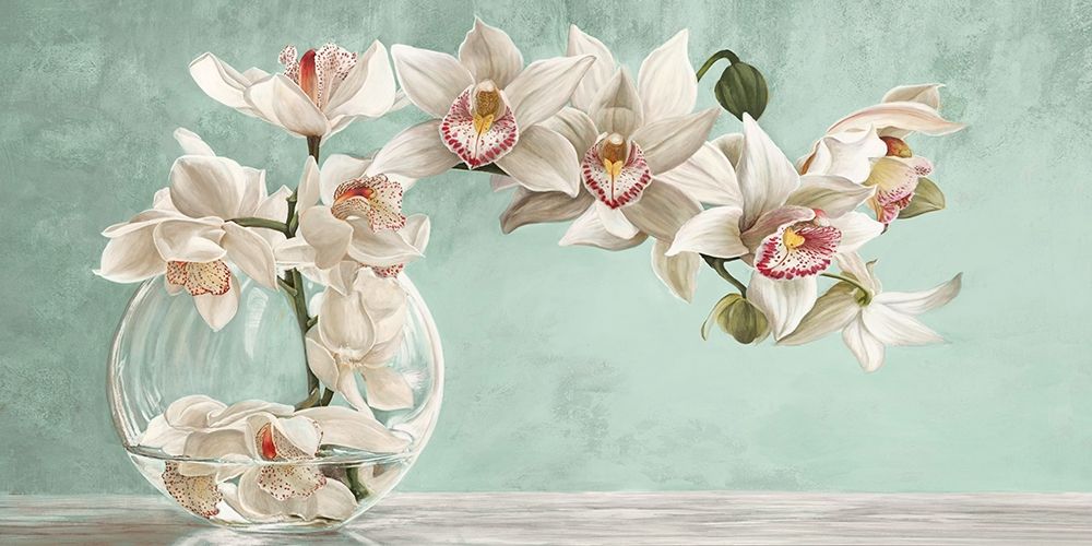 Orchid Arrangement II (Celadon) art print by Remy Dellal for $57.95 CAD