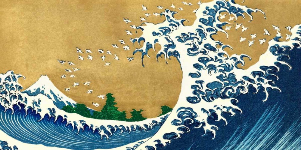 The Big Wave-detail from 100 Views of Mt. Fuji art print by Katsushika Hokusai for $57.95 CAD