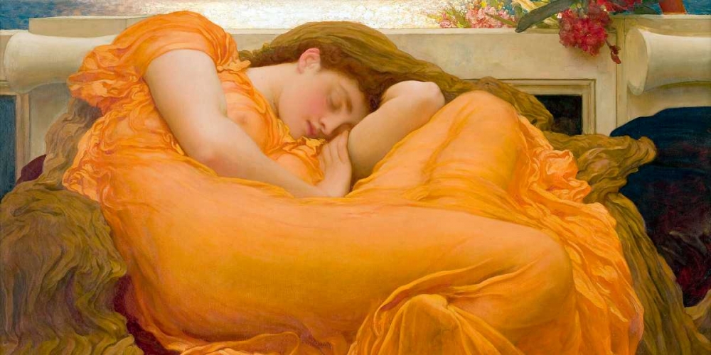 Flaming June (detail) art print by Frederic Leighton for $57.95 CAD