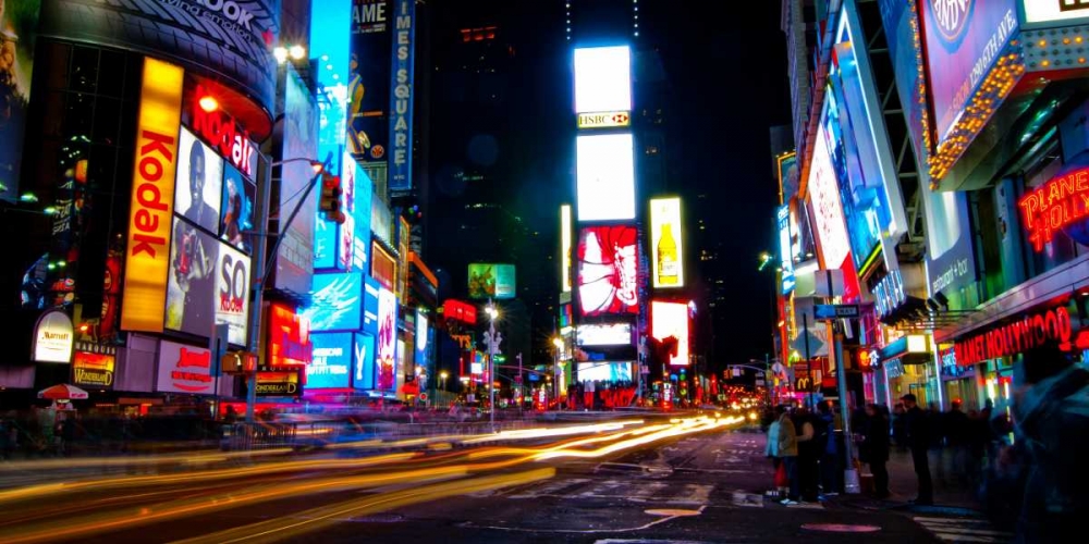 Times Square by night art print by H. Ludo for $57.95 CAD