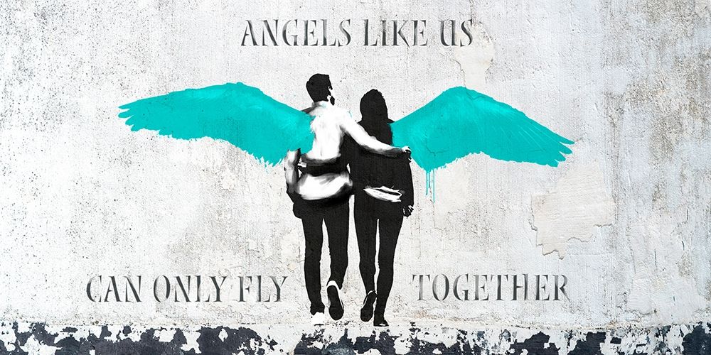 Angels Like Us (Aqua) art print by Masterfunk Collective for $57.95 CAD