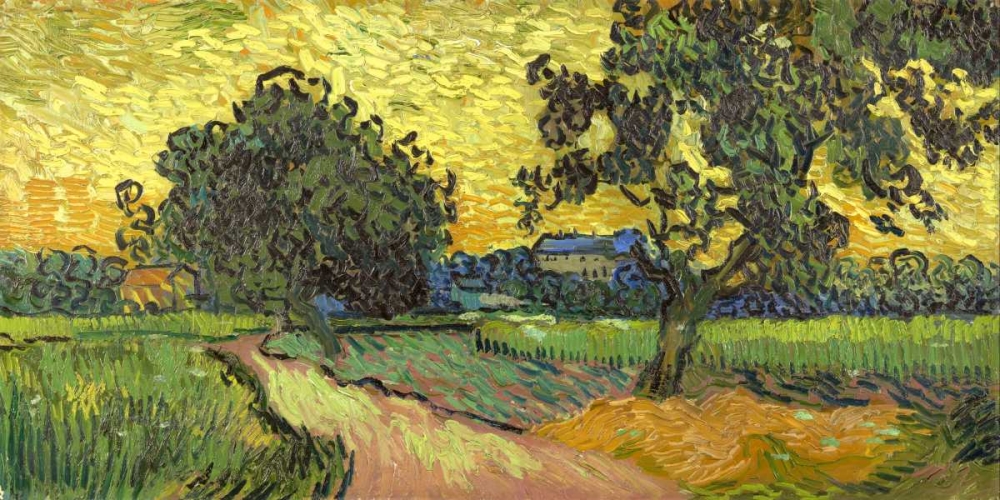 Landscape at twilight art print by Vincent Van Gogh for $57.95 CAD