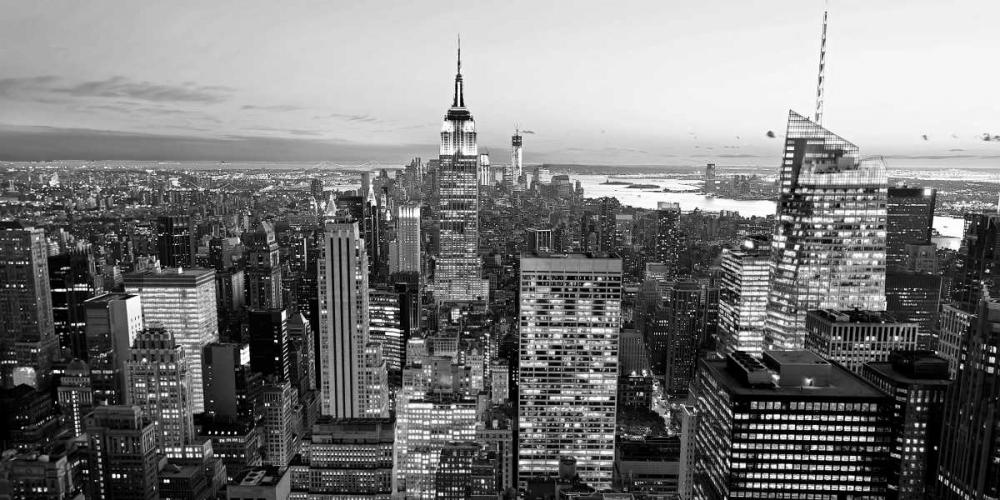 Aerial view of Manhattan, NYC art print by Vadim Ratsenskiy for $57.95 CAD