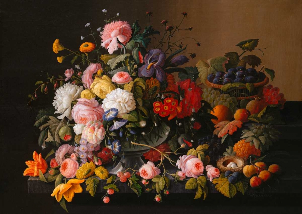 Flowers and Fruits art print by Severin Roesen for $57.95 CAD