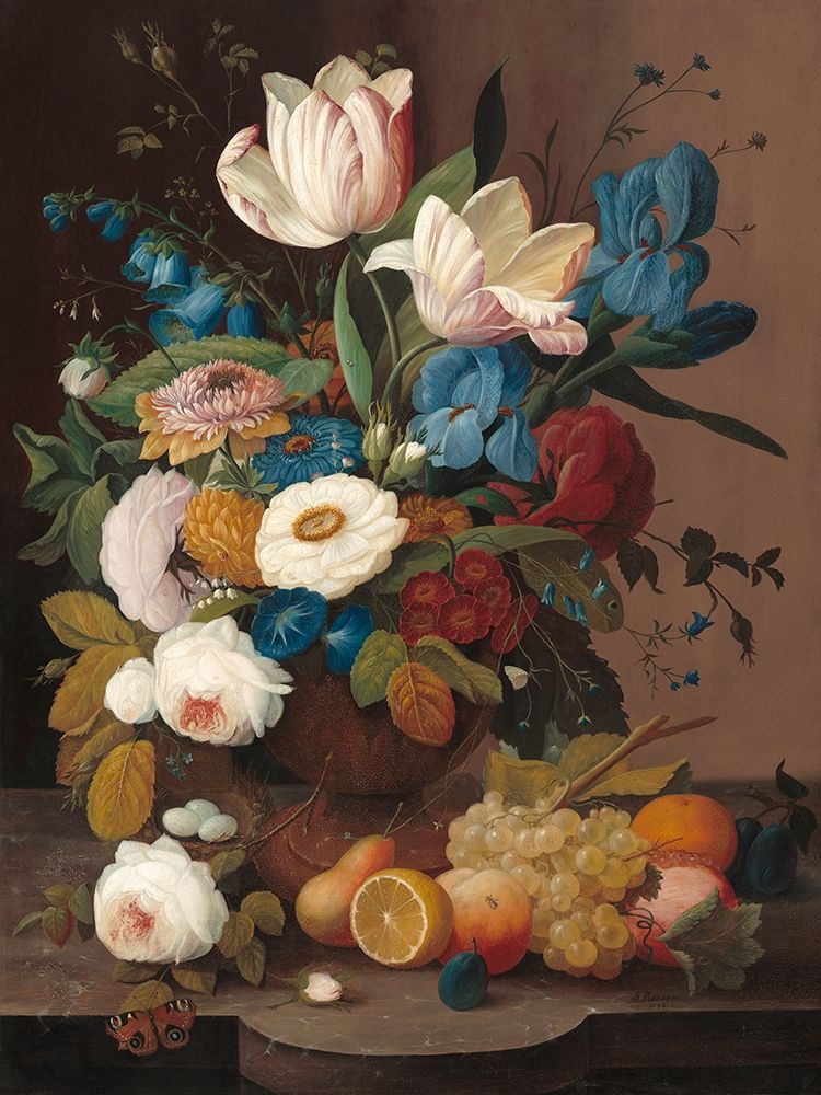 Still Life, Flowers, and Fruit art print by Severin Roesen for $57.95 CAD