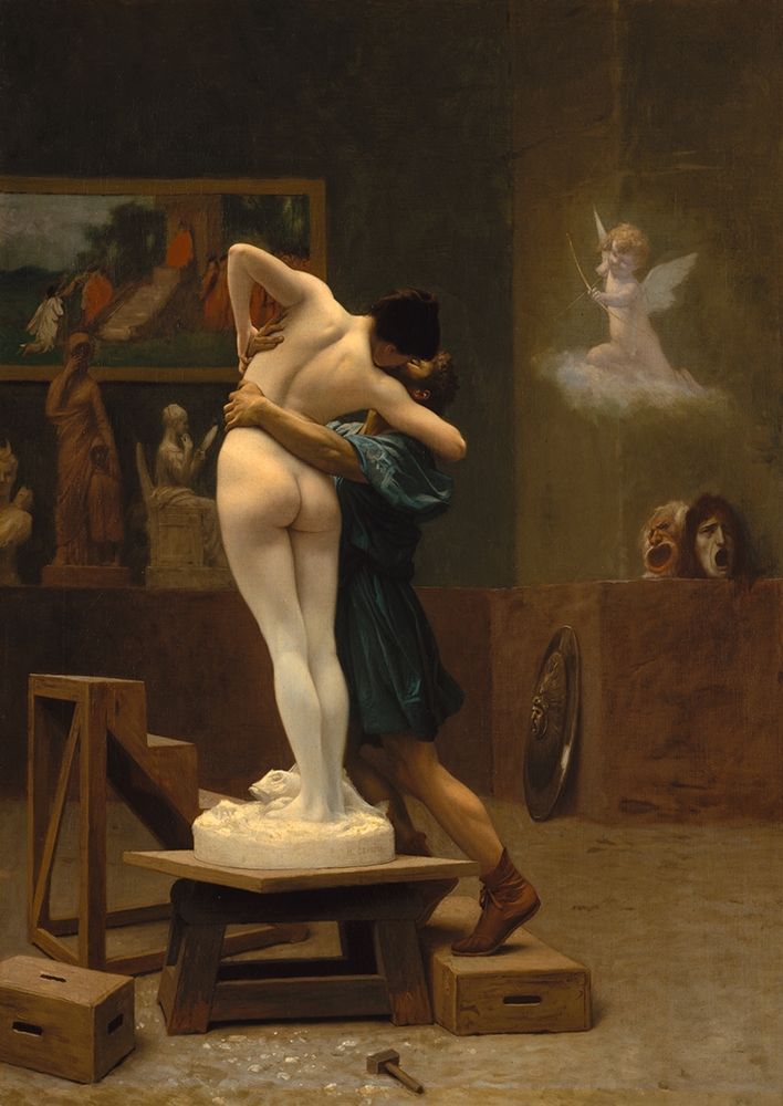 Pygmalion and Galatea art print by Jean-Leon Gerome for $57.95 CAD