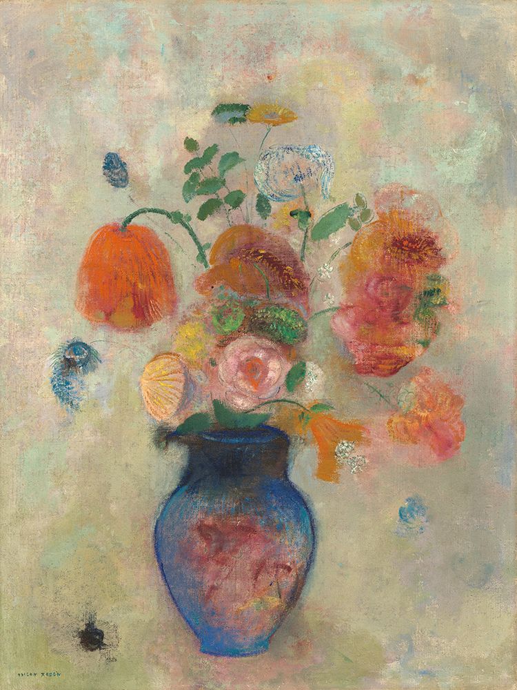 Large Vase with Flowers art print by Odilon Redon for $57.95 CAD