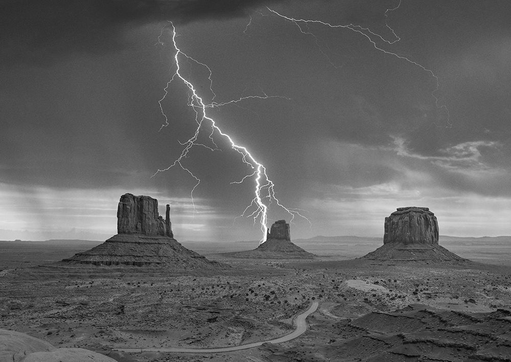 Storm on Monument Valley - Utah (BAndW) art print by Pangea Images for $57.95 CAD