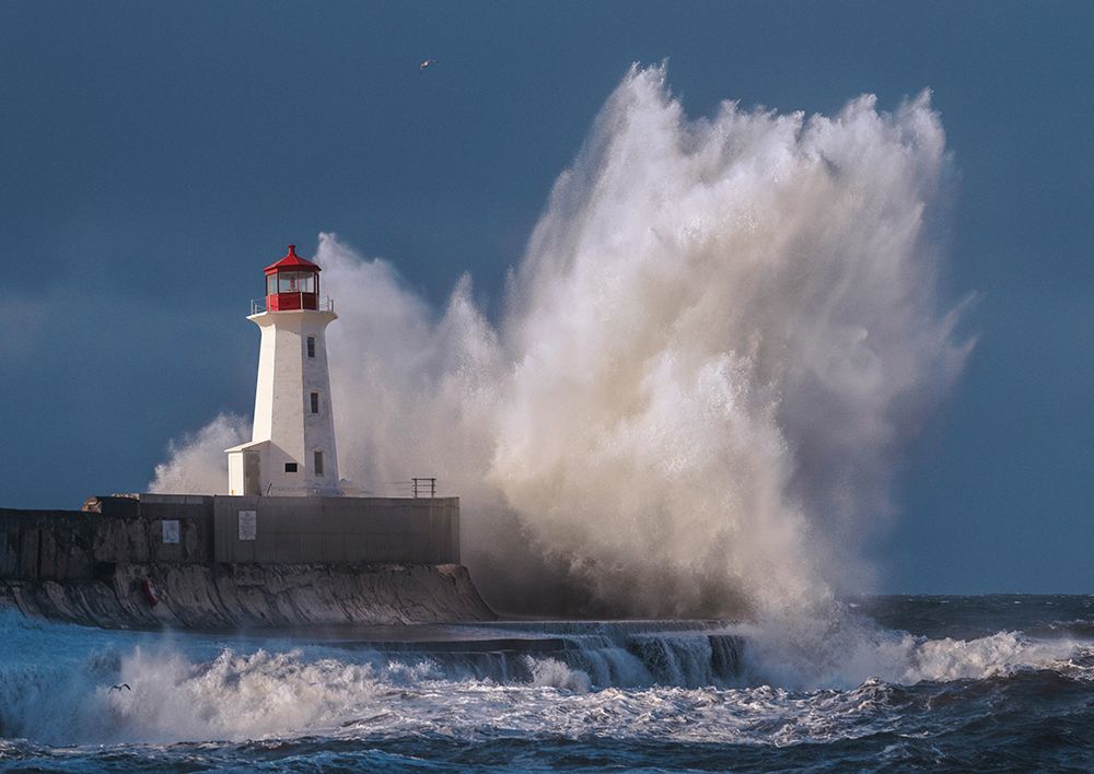 Lighthouse in raging Sea art print by Pangea Images for $57.95 CAD