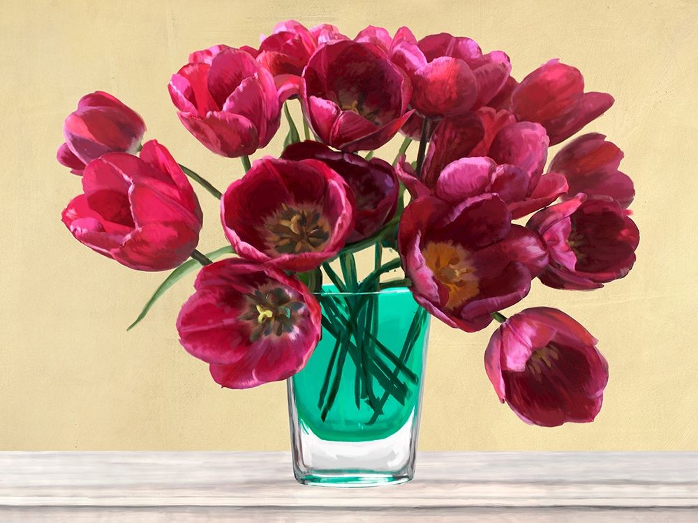 Red Tulips in a Glass Vase art print by Andrea Antinori for $57.95 CAD