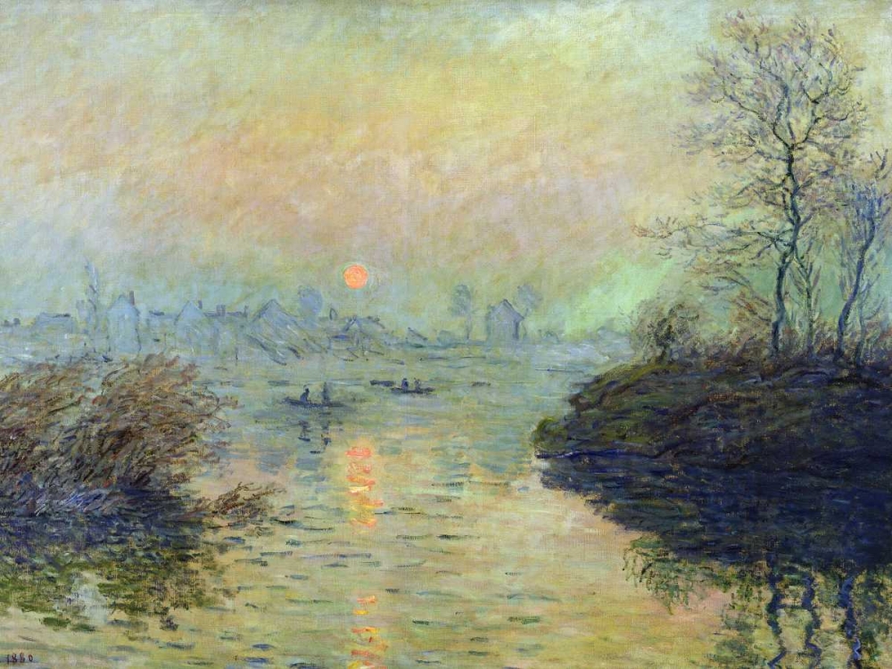 Sun Setting over the Seine at Lavacourt art print by Claude Monet for $57.95 CAD
