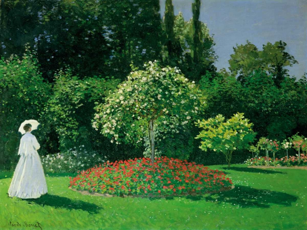 Young Woman in a Garden art print by Claude Monet for $57.95 CAD