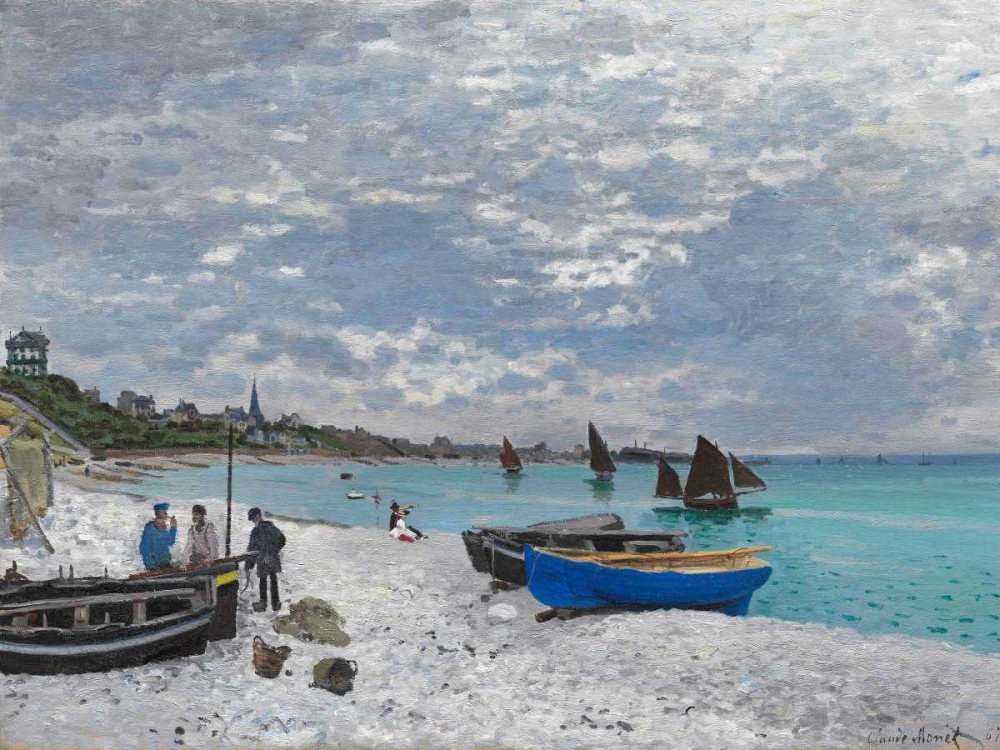The Beach at Sainte-Adresse art print by Claude Monet for $57.95 CAD