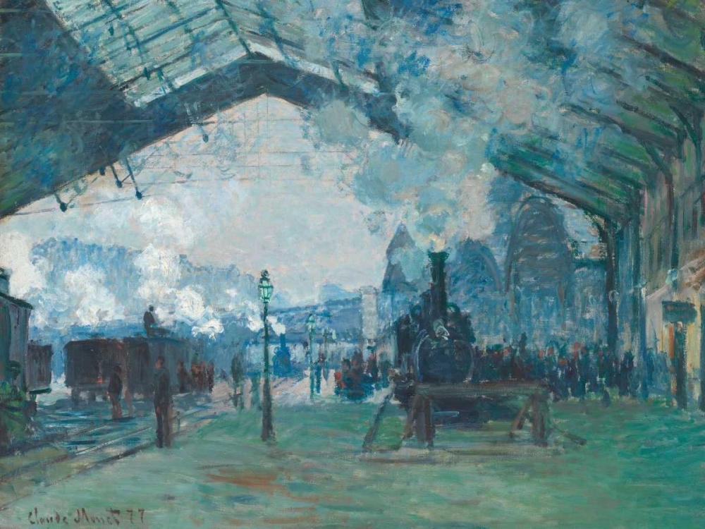 Arrival of the Normandy Train - Gare Saint-Lazare art print by Claude Monet for $57.95 CAD