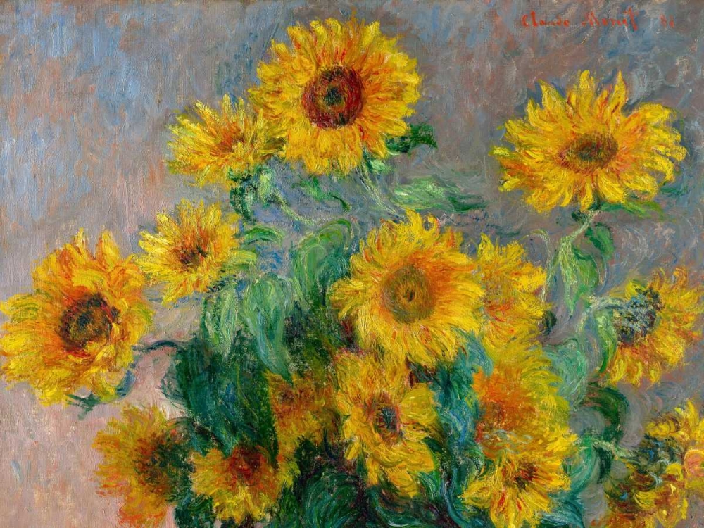 Sunflowers (detail) art print by Claude Monet for $57.95 CAD