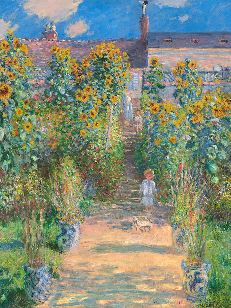 The Artists Garden at Vetheuil - 1881 art print by Claude Monet for $57.95 CAD