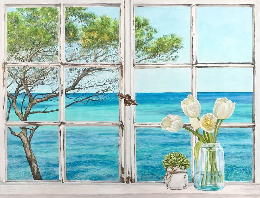 Mediterranee (detail) art print by Remy Dellal for $57.95 CAD