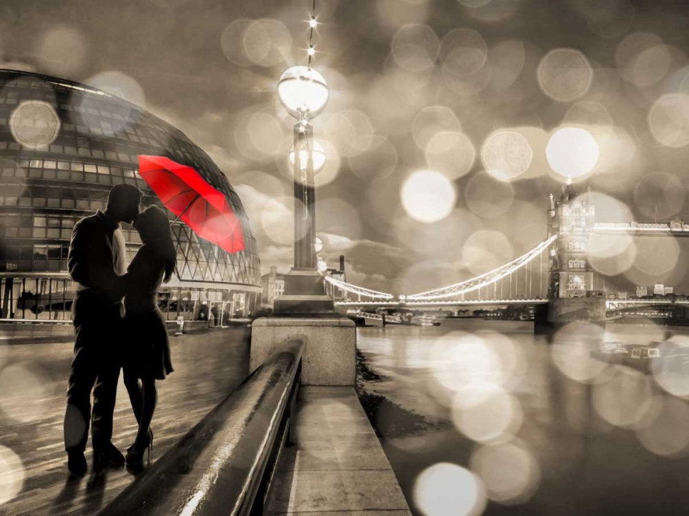 Kissing in London (detail, BW) art print by Dianne Loumer for $57.95 CAD