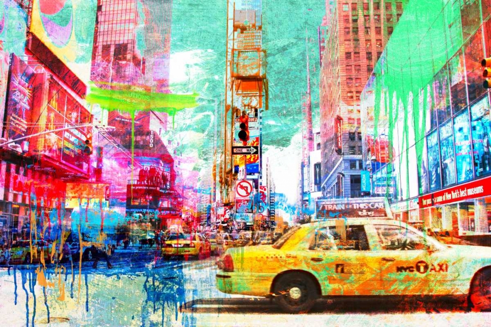 Taxis in Times Square 2.0 art print by Eric Chestier for $57.95 CAD