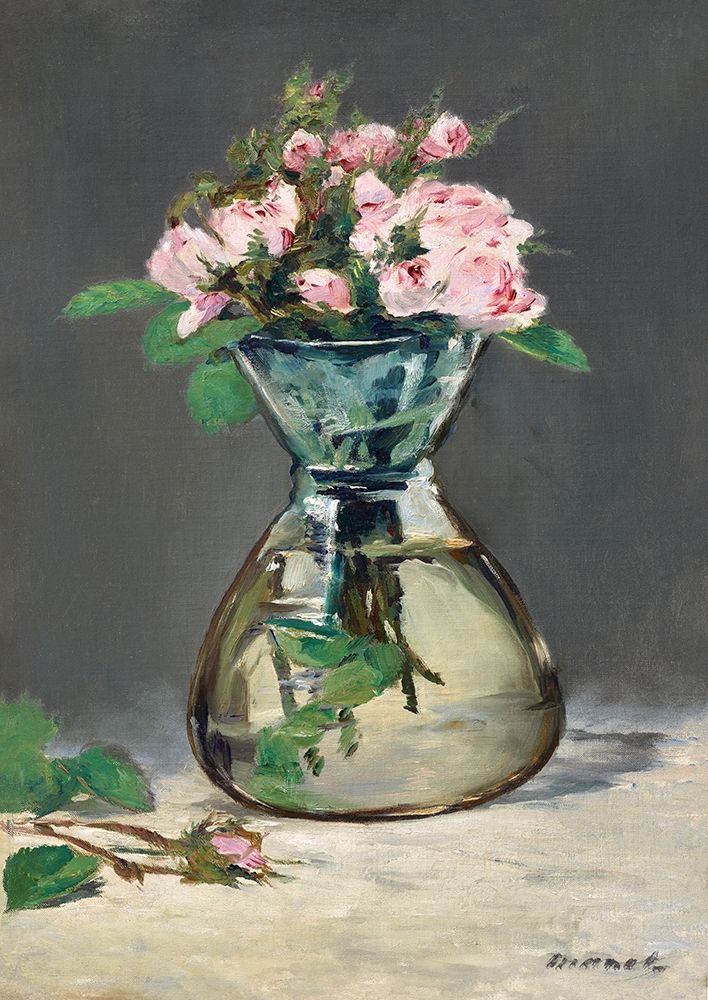 Moss Roses in a Vase art print by Edouard Manet for $57.95 CAD