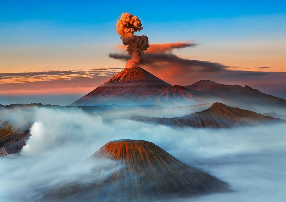 Semeru- Bromo- Batok Volcanoes- Java- Indonesia art print by Frank Krahmer for $57.95 CAD