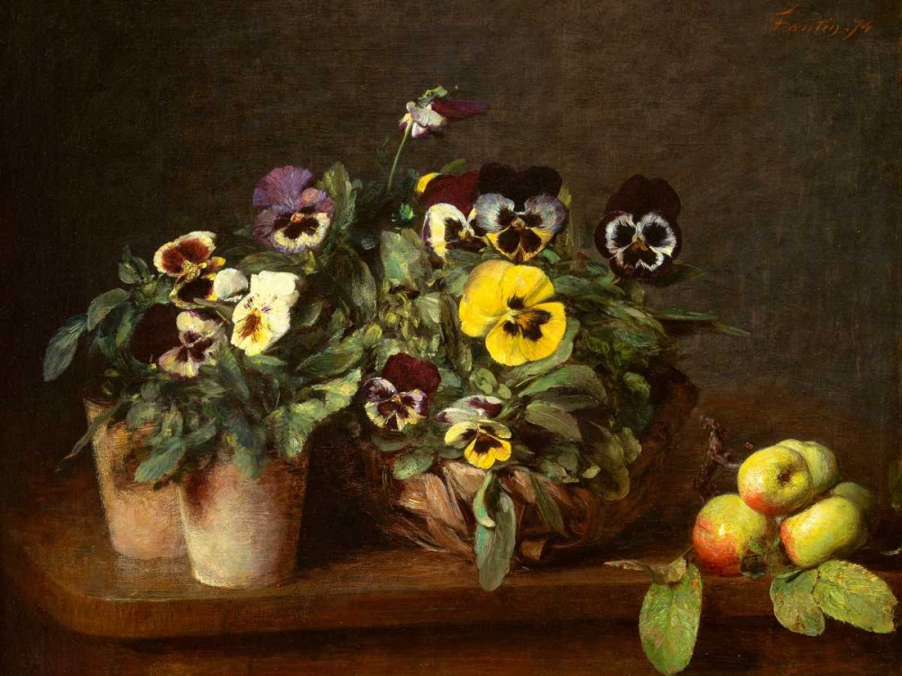 Still Life with Pansies  art print by Henri Fantin-Latour for $57.95 CAD