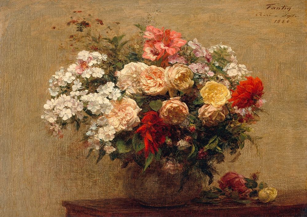 Vase with Summer Flowers art print by Henri Fantin-Latour for $57.95 CAD