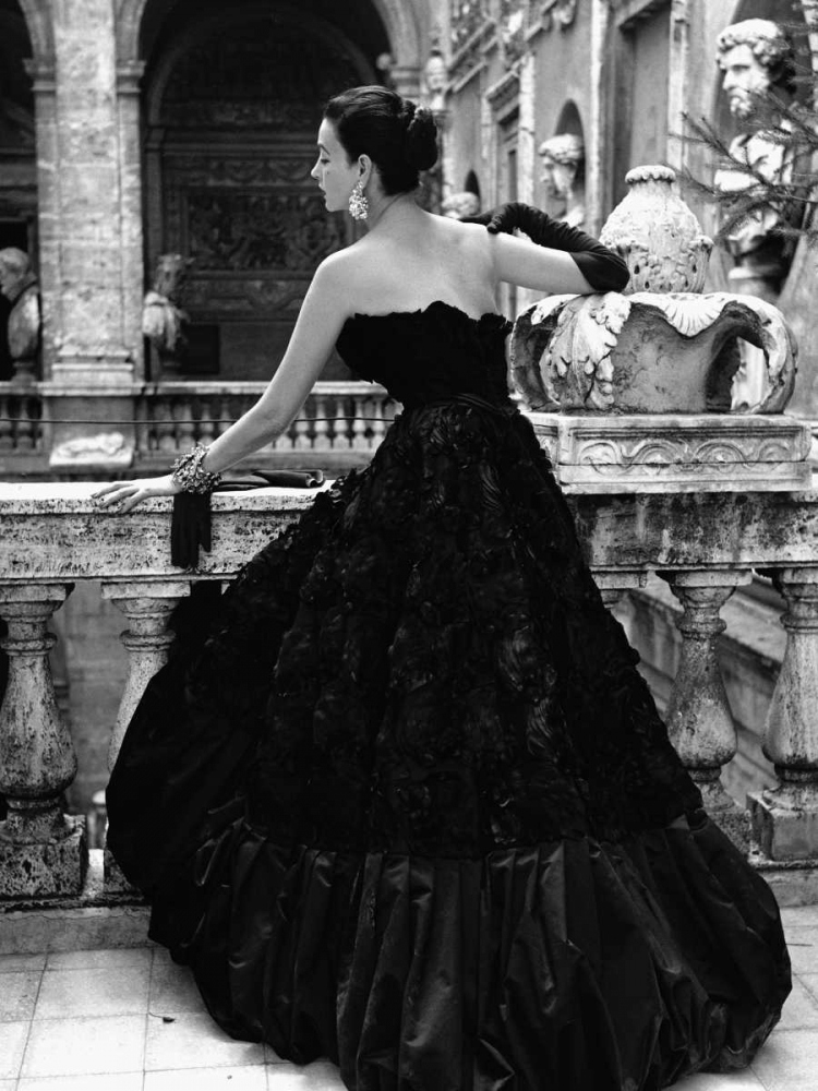 Black Evening Dress Roma 1952 art print by Genevieve Naylor for $57.95 CAD