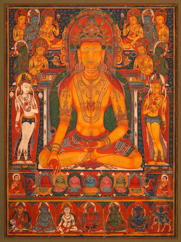 Buddha Ratnasambhava with Wealth Deitie art print by Anonymous for $57.95 CAD