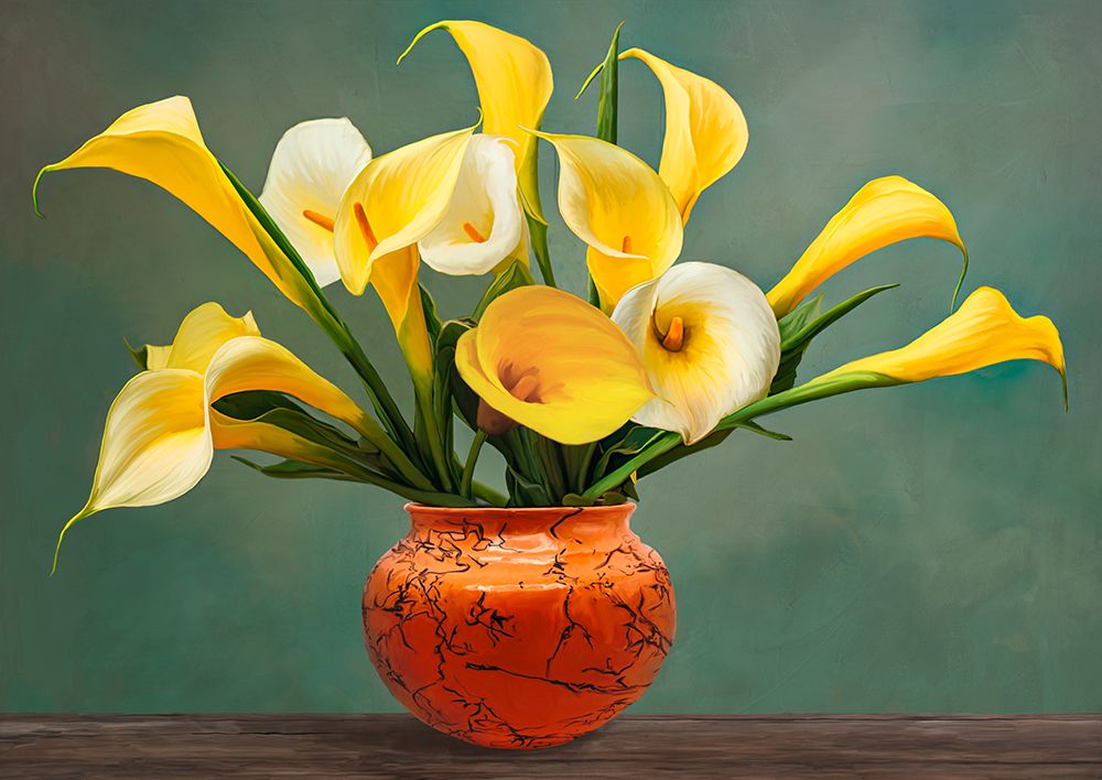 Vase of Yellow Callas art print by Luca Villa for $57.95 CAD
