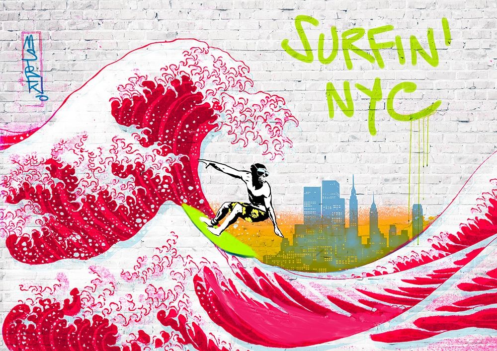 Surfin NYC art print by Masterfunk Collective for $57.95 CAD