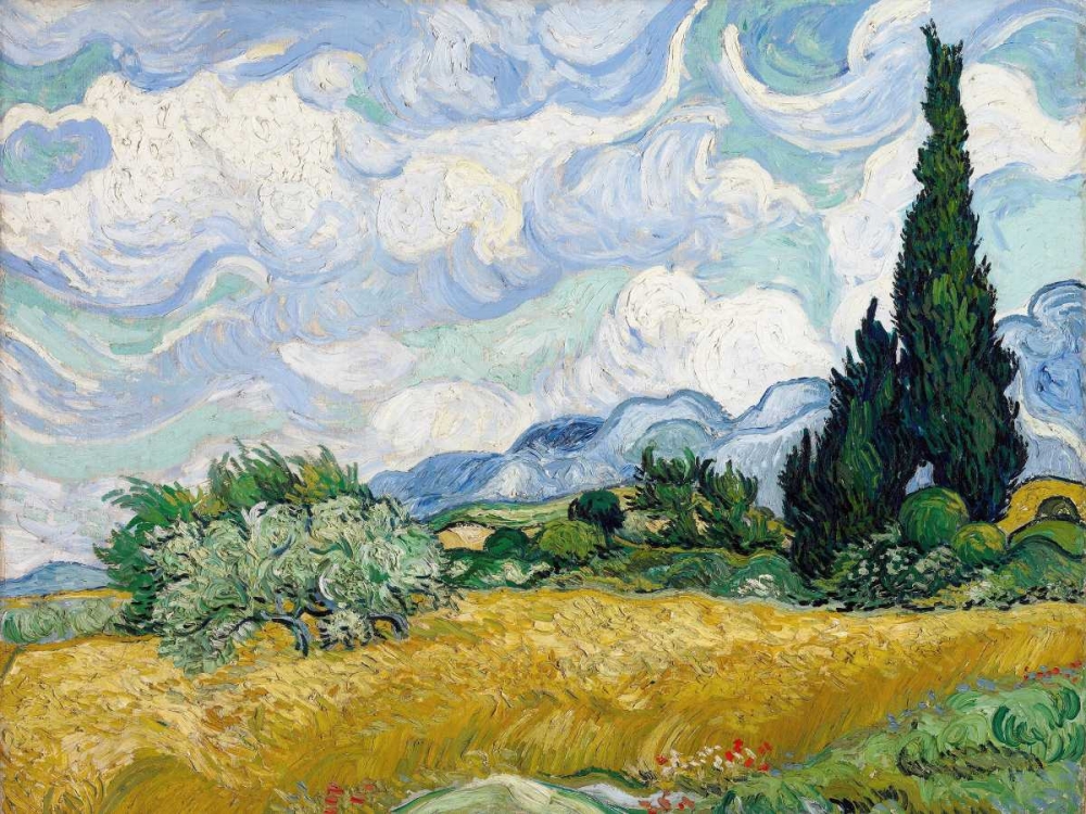 Wheat Field with Cypresses art print by Vincent Van Gogh for $57.95 CAD