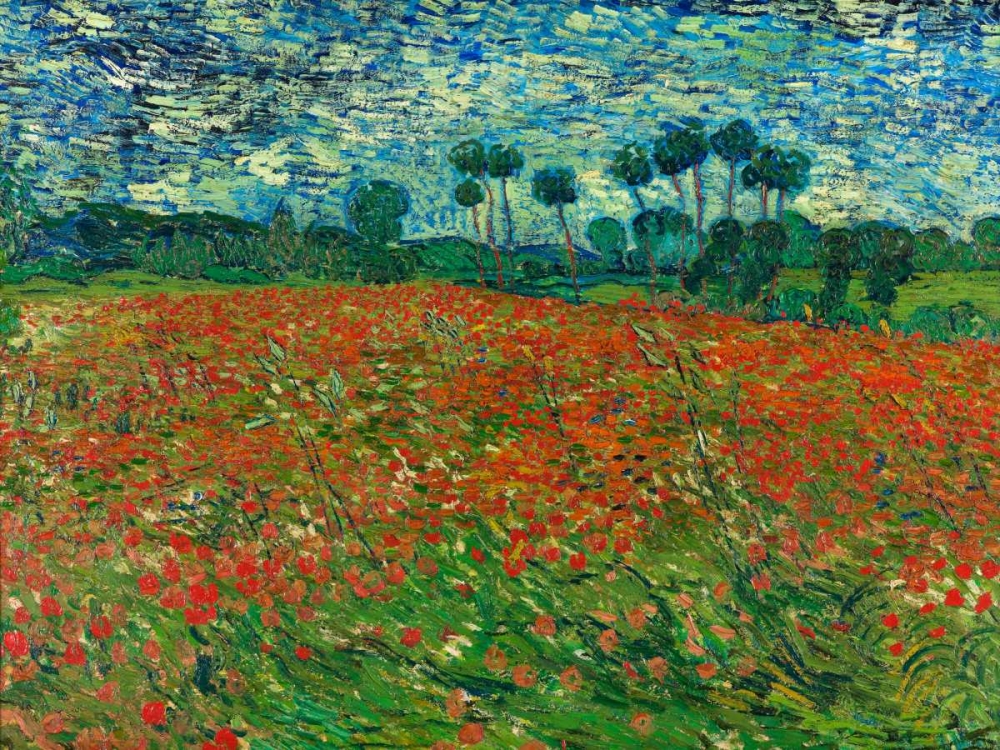 Poppy field art print by Vincent Van Gogh for $57.95 CAD