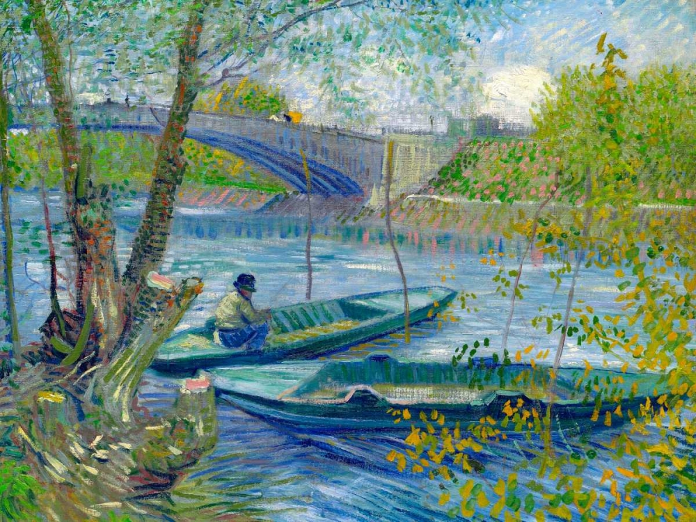Fishing in Spring-the Pont de Clichy art print by Vincent van Gogh for $57.95 CAD